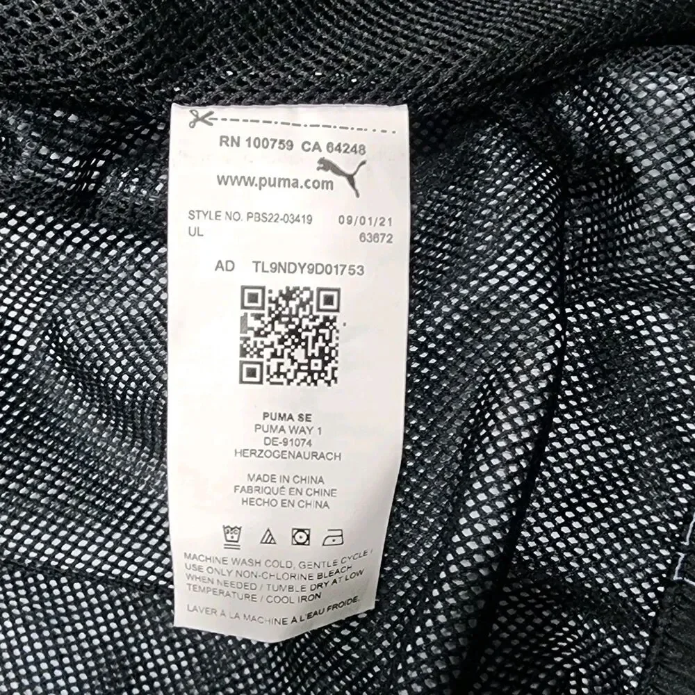 Puma Youth Rain Jacket Black & White Boy Sizes L(14-16)